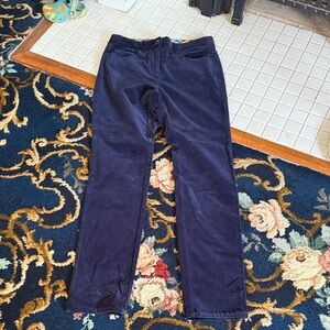 Boden Women's Navy brushed velvet   Straight Leg Pants- worn twice